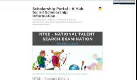 
							         A Hub for all Scholarship Information — (via NTSE ... - Scholarship Portal								  
							    