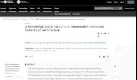 
							         A knowledge portal for cultural information resources								  
							    
