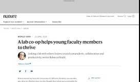 
							         A lab co-op helps young faculty members to thrive - Nature								  
							    