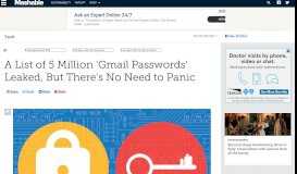 
							         A List of 5 Million 'Gmail Passwords' Leaked, But There's No ...								  
							    