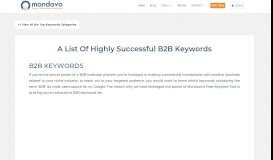 
							         A List of Highly Successful B2B Keywords | Mondovo								  
							    