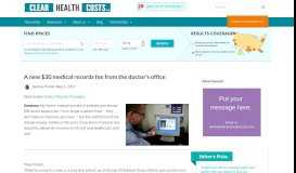 
							         A new $30 medical records fee from the doctor's office - Clear Health ...								  
							    