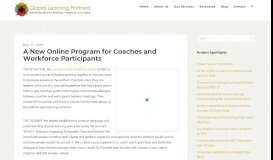 
							         A New Online Program for Coaches and Workforce Participants								  
							    