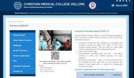 
							         A patient? - CMC Vellore								  
							    