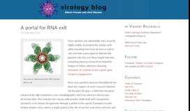 
							         A portal for RNA exit - Virology Blog								  
							    