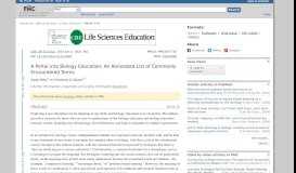
							         A Portal into Biology Education: An Annotated List of Commonly ...								  
							    