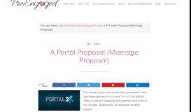
							         A Portal Proposal (Marriage Proposal) - PreEngaged.com								  
							    