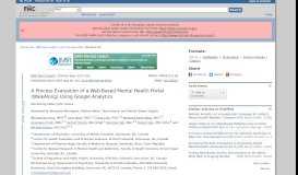 
							         A Process Evaluation of a Web-Based Mental Health Portal - NCBI								  
							    