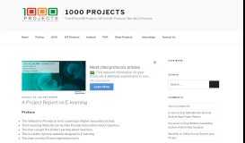 
							         A Project Report on E-learning - 1000 Projects								  
							    