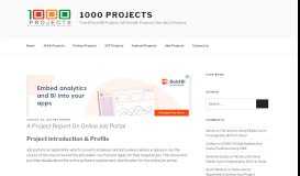 
							         A Project Report On Online Job Portal - 1000 Projects								  
							    