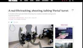 
							         A real-life tracking, shooting, talking 'Portal' turret - The Verge								  
							    