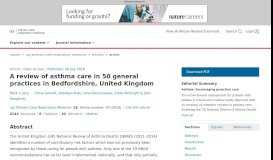 
							         A review of asthma care in 50 general practices in Bedfordshire ...								  
							    