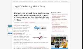 
							         A review of Rocketmatter and MyCase: Law Firm Case Management ...								  
							    