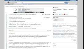 
							         A Review of Web Portal Use by Oncology Patients - NCBI								  
							    