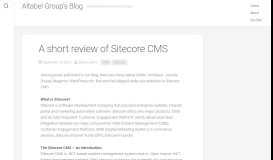 
							         A short review of Sitecore CMS – Altabel Group's Blog								  
							    