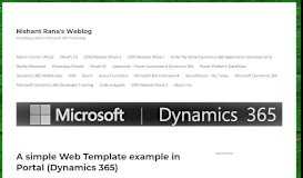 
							         A simple Web Template example in Portal (Dynamics 365) | Nishant ...								  
							    