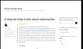 
							         A Step by Step Guide about Spiceworks – Nitish Kumar's Blog								  
							    