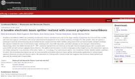 
							         A tunable electronic beam splitter realized with crossed graphene ...								  
							    