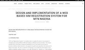 
							         A WEB BASED SIM REGISTRATION SYSTEM FOR MTN NIGERIA								  
							    