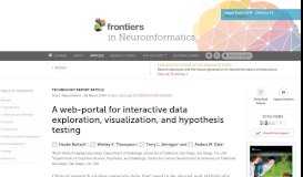 
							         A web-portal for interactive data exploration, visualization ... - Frontiers								  
							    