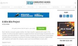 
							         A Win-Win Project | Case Studies | Consumer Goods Technology (CGT)								  
							    