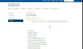 
							         A-Z Index - UC Santa Cruz								  
							    