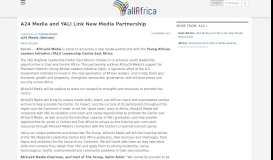 
							         A24 Media and YALI Link New Media Partnership - allAfrica.com								  
							    