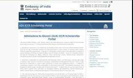
							         A2A ICCR Scholarship Portal - Embassy of India, Algiers, Algeria								  
							    