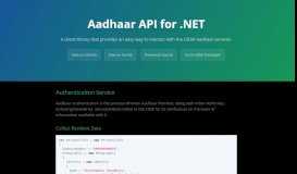 
							         Aadhaar API for .NET								  
							    