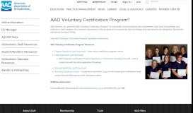 
							         AAO Voluntary Certification Program® - AAO								  
							    