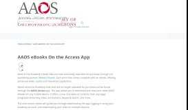 
							         AAOS eBooks Information								  
							    