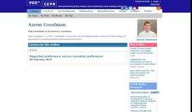 
							         Aaron Goodman | VOX, CEPR Policy Portal - Vox EU								  
							    