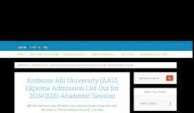
							         AAU Ekpoma Admission List out for 2018/2019 [1st Batch]								  
							    