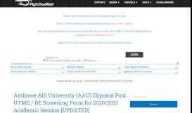 
							         aaue.waeup.org | Ambrose Alli University Portal News - MySchoolGist								  
							    