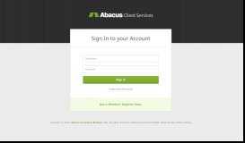 
							         Abacus Client Services: Sign in								  
							    