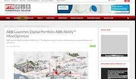 
							         ABB launches digital portfolio ABB Ability™ MineOptimize ...								  
							    