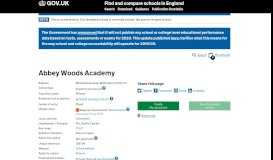 
							         Abbey Woods Academy - GOV.UK - Find and compare schools in ...								  
							    