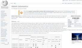 
							         Abbott Informatics - Wikipedia								  
							    