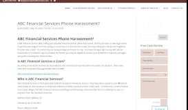 
							         ABC Financial Services Phone Harassment? - Consumer Law Firm ...								  
							    