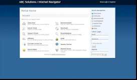 
							         ABC Solutions / Internet Navigator - Portal Home								  
							    
