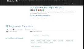 
							         Abc360 teacher login Results For Websites Listing								  
							    