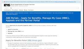 
							         ABE Portals – Apply for Benefits, Manage My Case (MMC ... - IDHS								  
							    