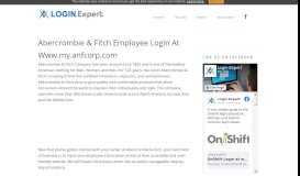 
							         Abercrombie & Fitch Employee Login at www.my.anfcorp.com - Login ...								  
							    