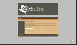 
							         Aberdeen Enterprizes II -- User Portal								  
							    