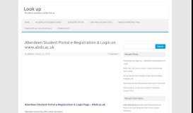
							         Aberdeen Student Portal e-Registration & Login on www.abdn.ac.uk								  
							    