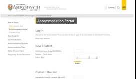 
							         Aberystwyth University - Accommodation Portal								  
							    