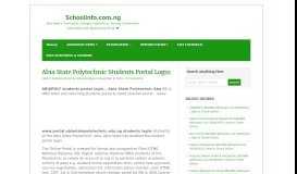 
							         Abia State Polytechnic Students Portal Login - Schoolinfo.com.ng								  
							    