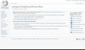 
							         Abington Hospital–Jefferson Health - Wikipedia								  
							    
