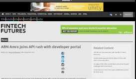 
							         ABN Amro joins API rush with developer portal – FinTech Futures								  
							    