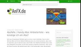 
							         Abofalle / Handy-Abo: Anbieterliste - wie kündige ich ein Abo? - AnFX.de								  
							    